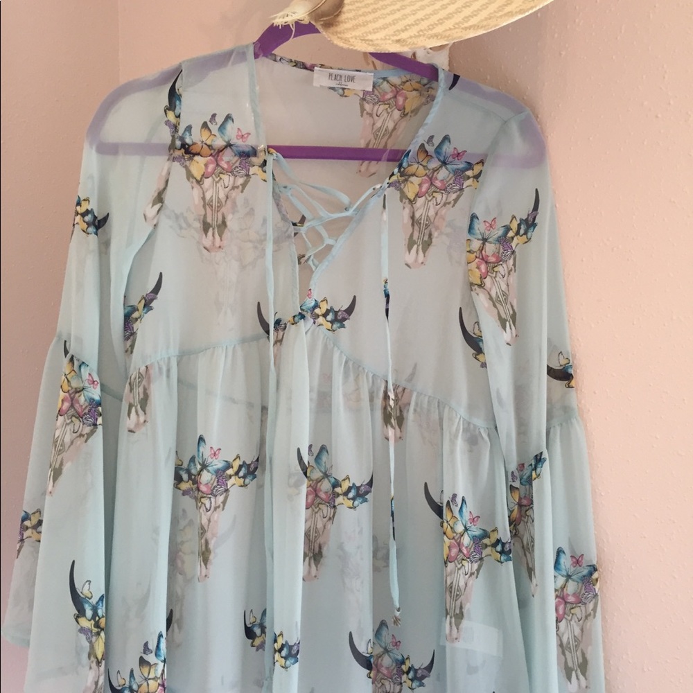 Peach love California shear top